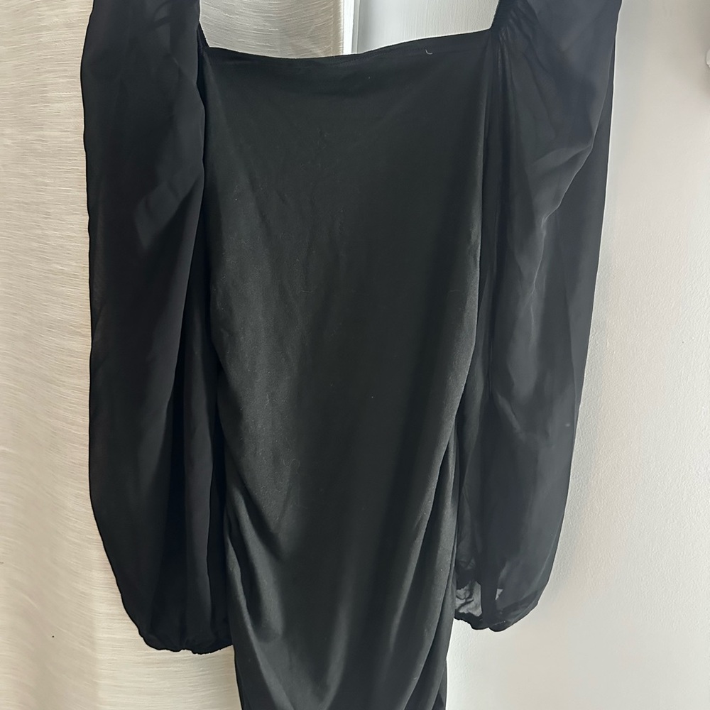 Black Long Sleeve sheer Dress